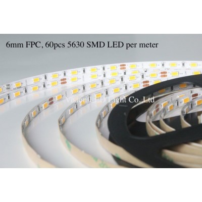 5m/roll SMD 5630 6mm wide double sided led strip light 2017 hot sale